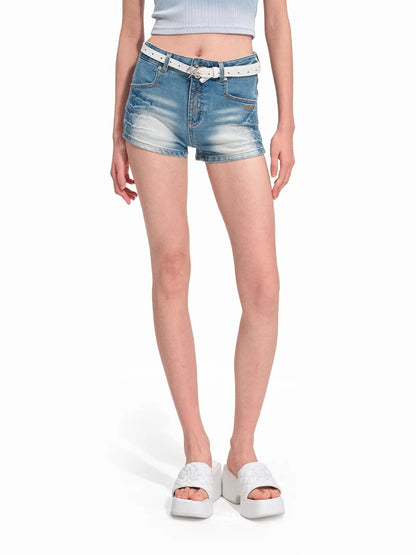 Heavyweight Washed Twill Denim Shorts