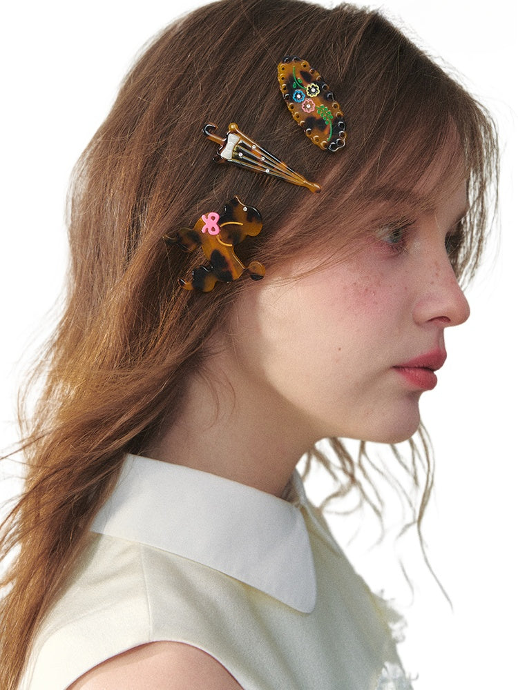 Tortoiseshell-colored Acetate Hair Clip