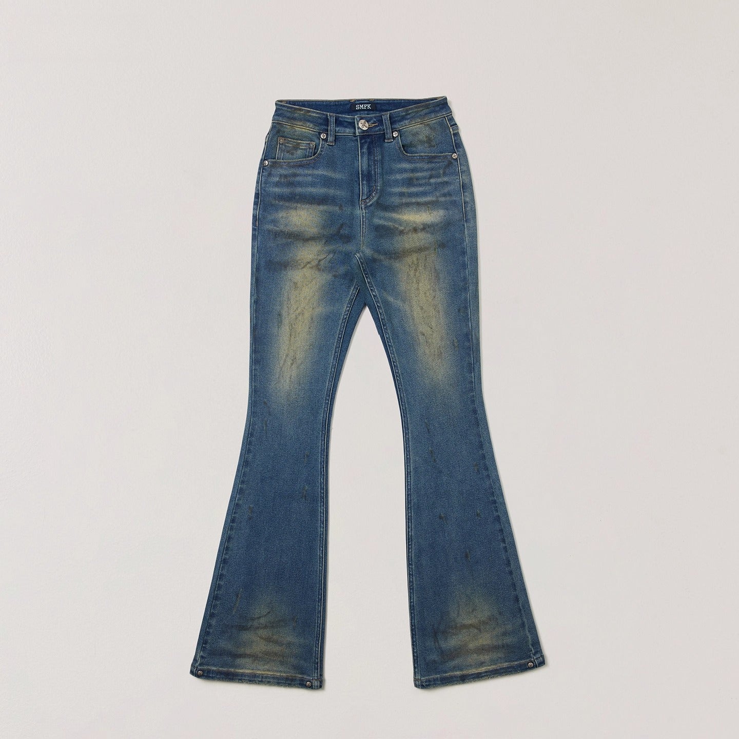 Desert Storm Hand-Painted Flared Jeans