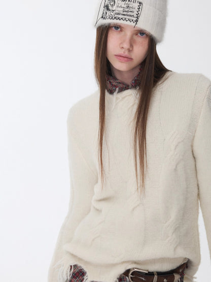 Wool-Blend Textured Oversize Sweater