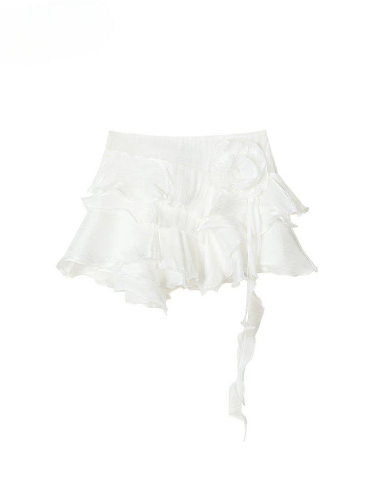 Ribbon-Strap Cake Top &amp; Skirt Set
