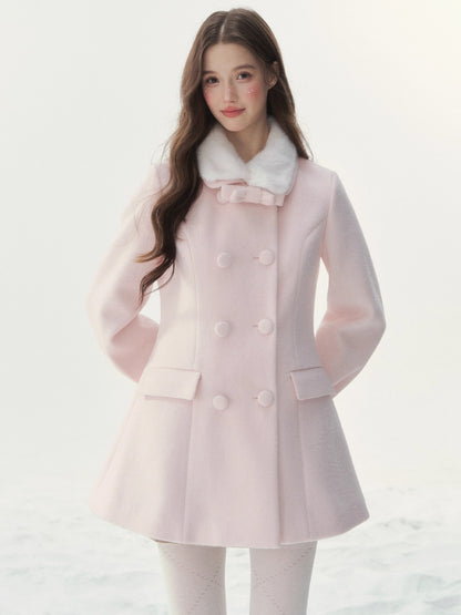 Double-Breasted Fur-Collar Lady Jacket