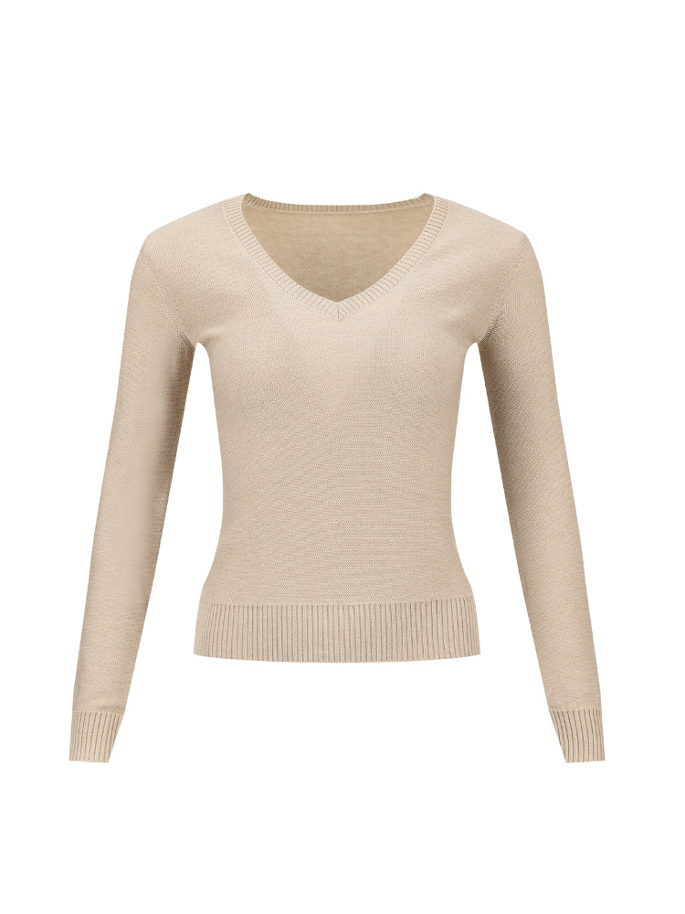 Two-Tone Pullover Sweater College Style Short Knit