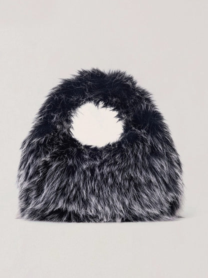 Cross Relic Faux Fur Stone Bag
