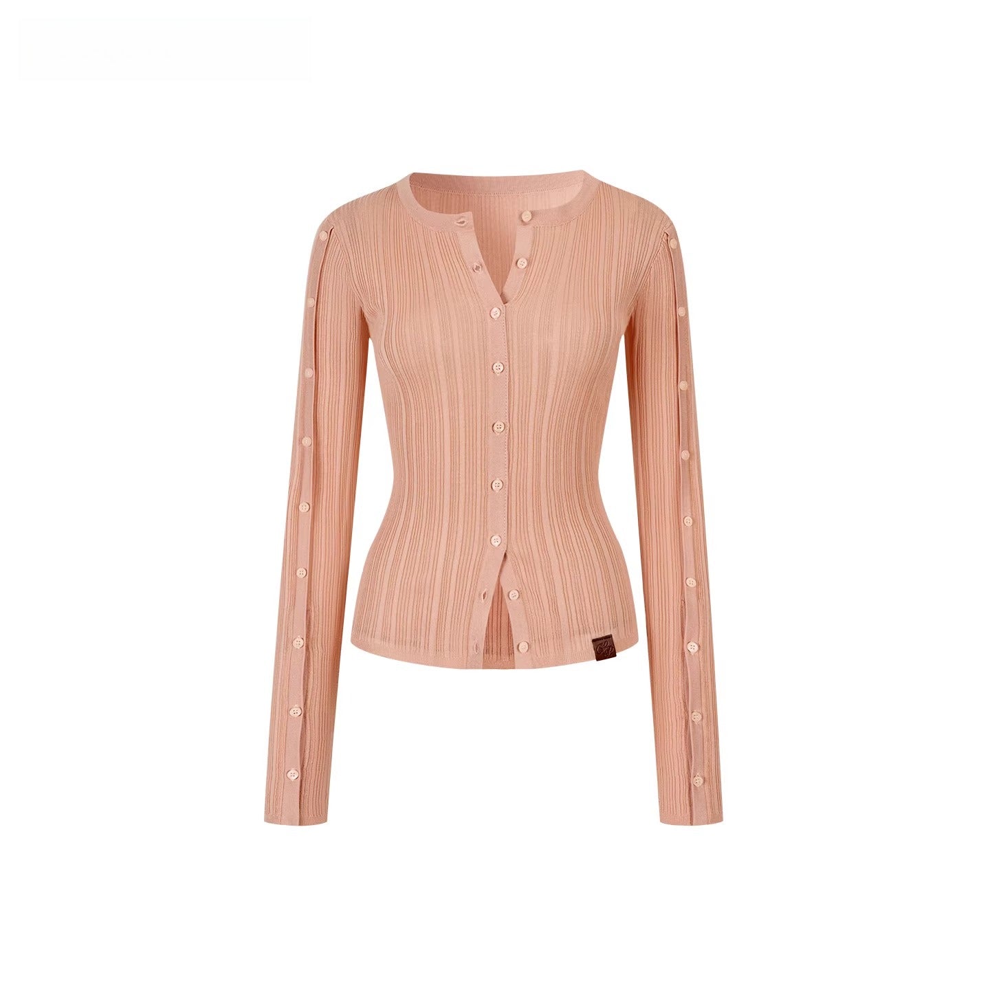 Button-Down Waist-Cinched Lyocell Knit Cardigan