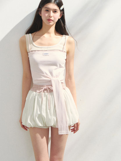 Fake Three-Piece Color-Blocked Layered Vest