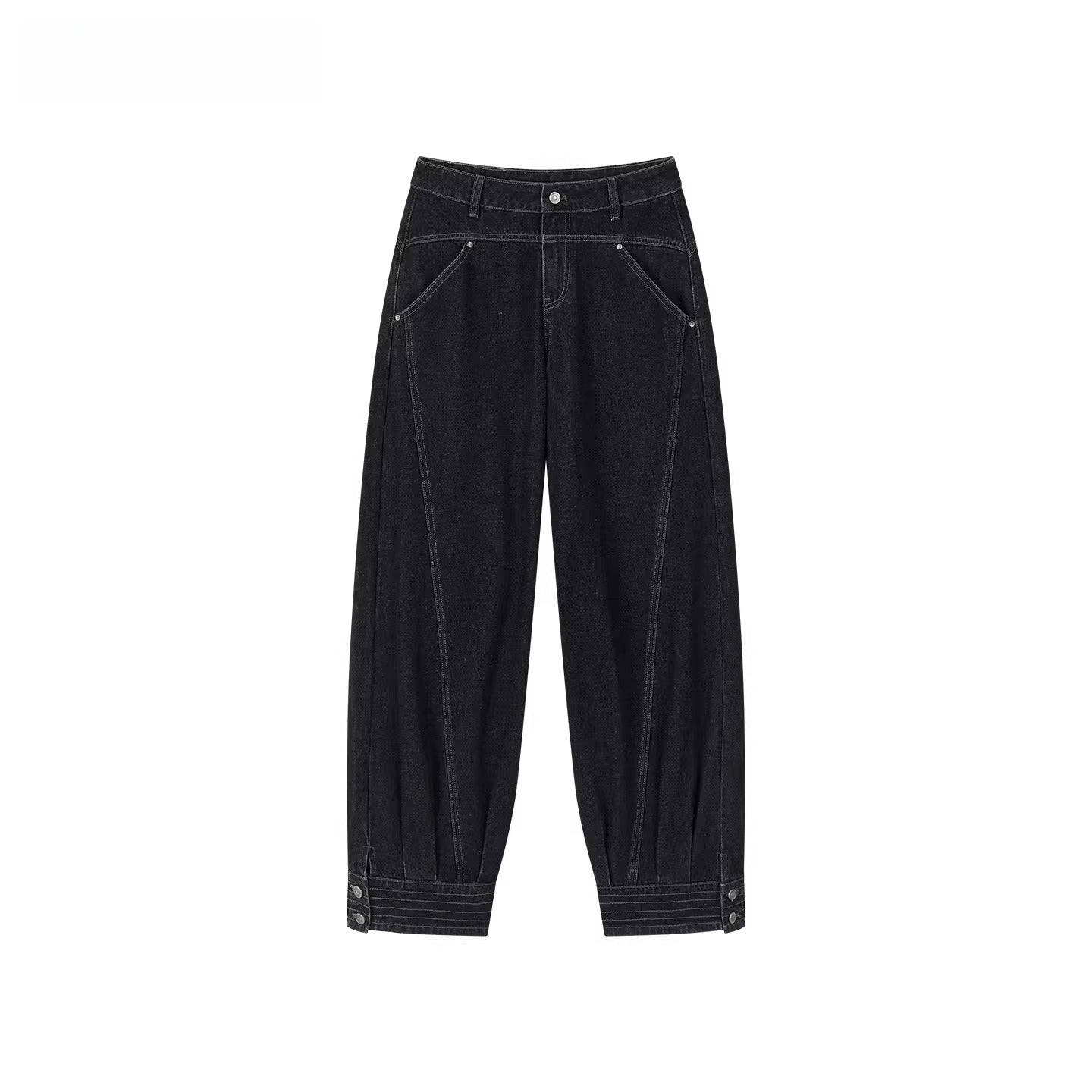 Deconstructed Patchwork Straight-Leg Denim Jeans