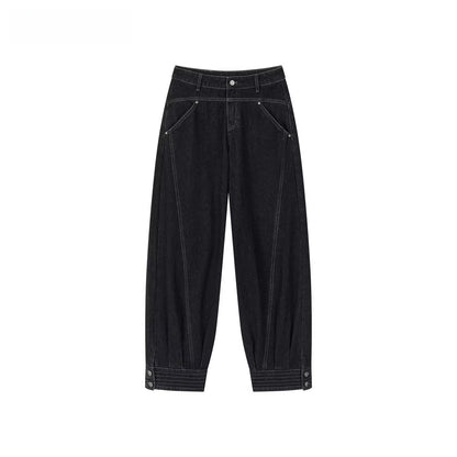 Deconstructed Patchwork Straight-Leg Denim Jeans