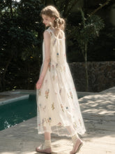 Gauze Flower Embroidered Double - Layer Sundress - CHINASQUAD