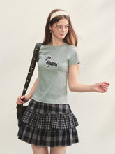 Checkered Panel Ruffle Skirt - CHINASQUAD