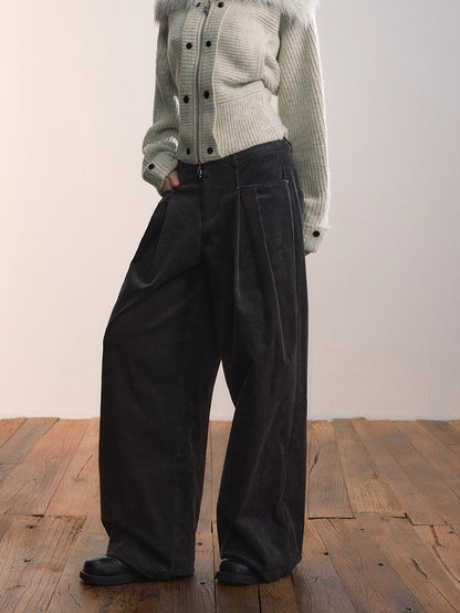 Corduroy Pleated Relaxed Trousers