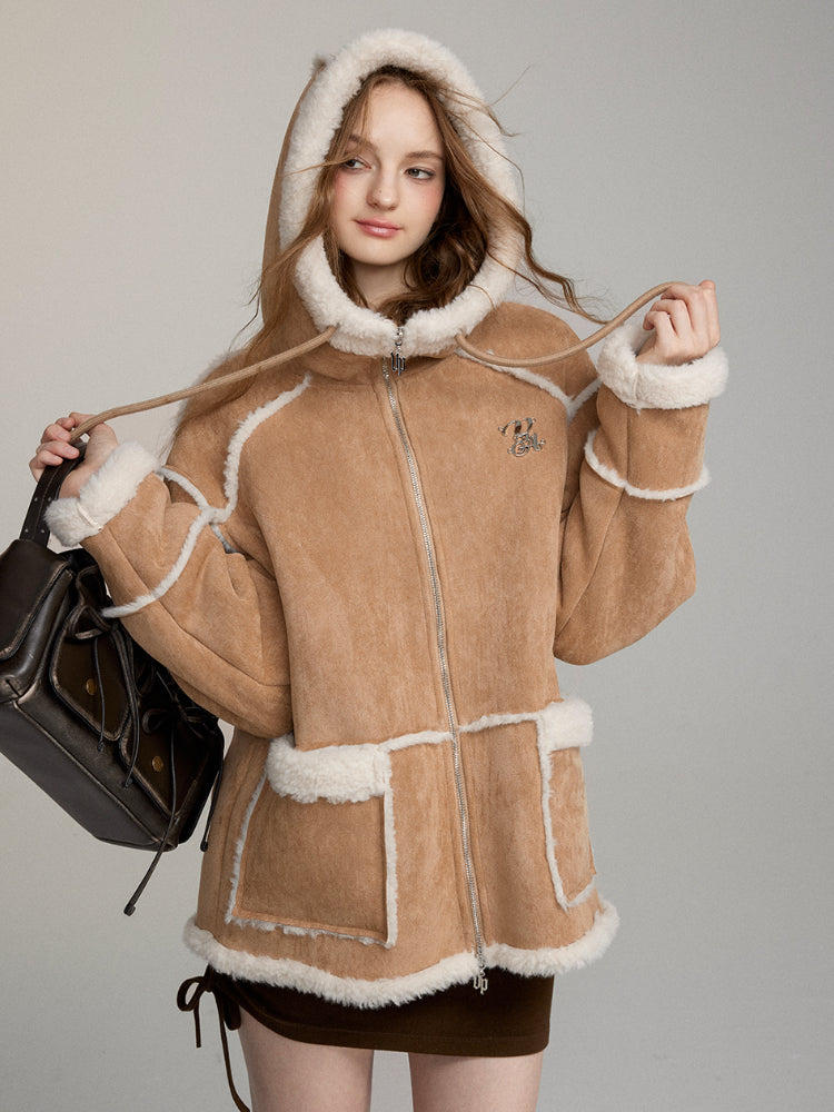 Thick Warm Faux Fur Hoodie Jacket