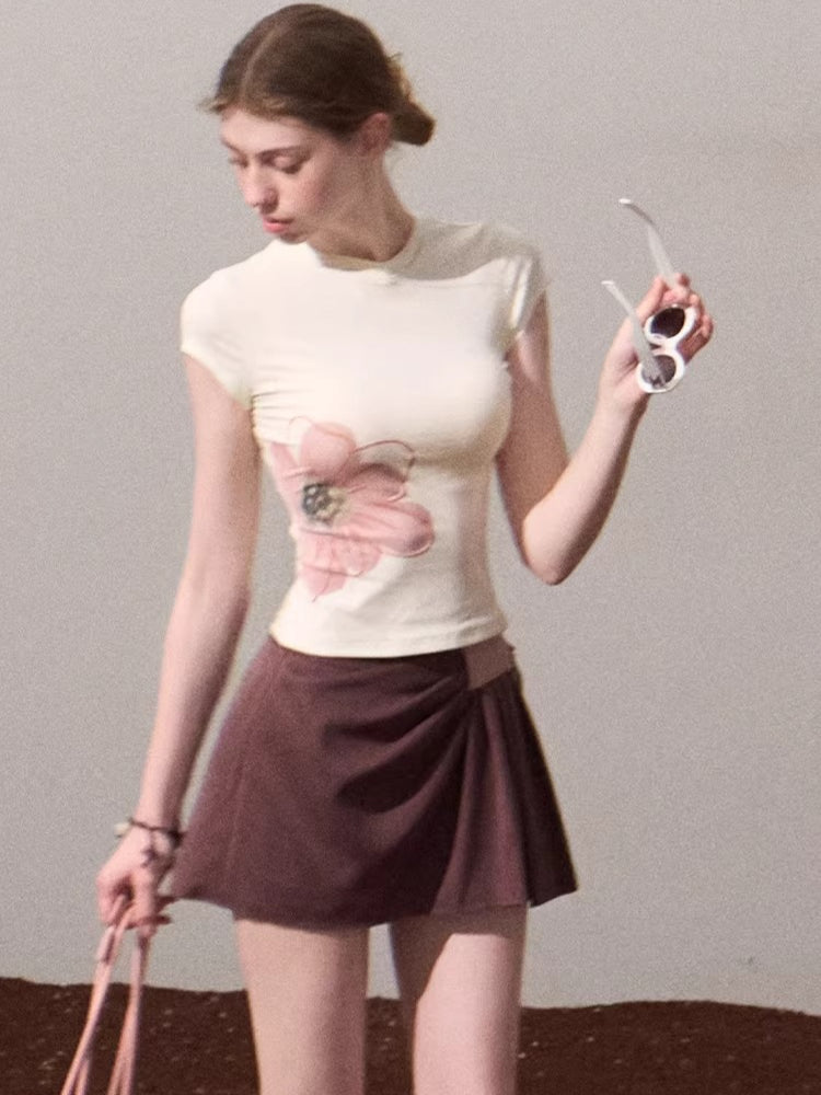 Slim-Fit Floral Print Short-Sleeve T-Shirt