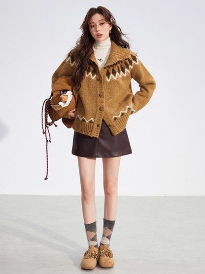 Fair Isle Wool-Blend Collared Knit Sweater