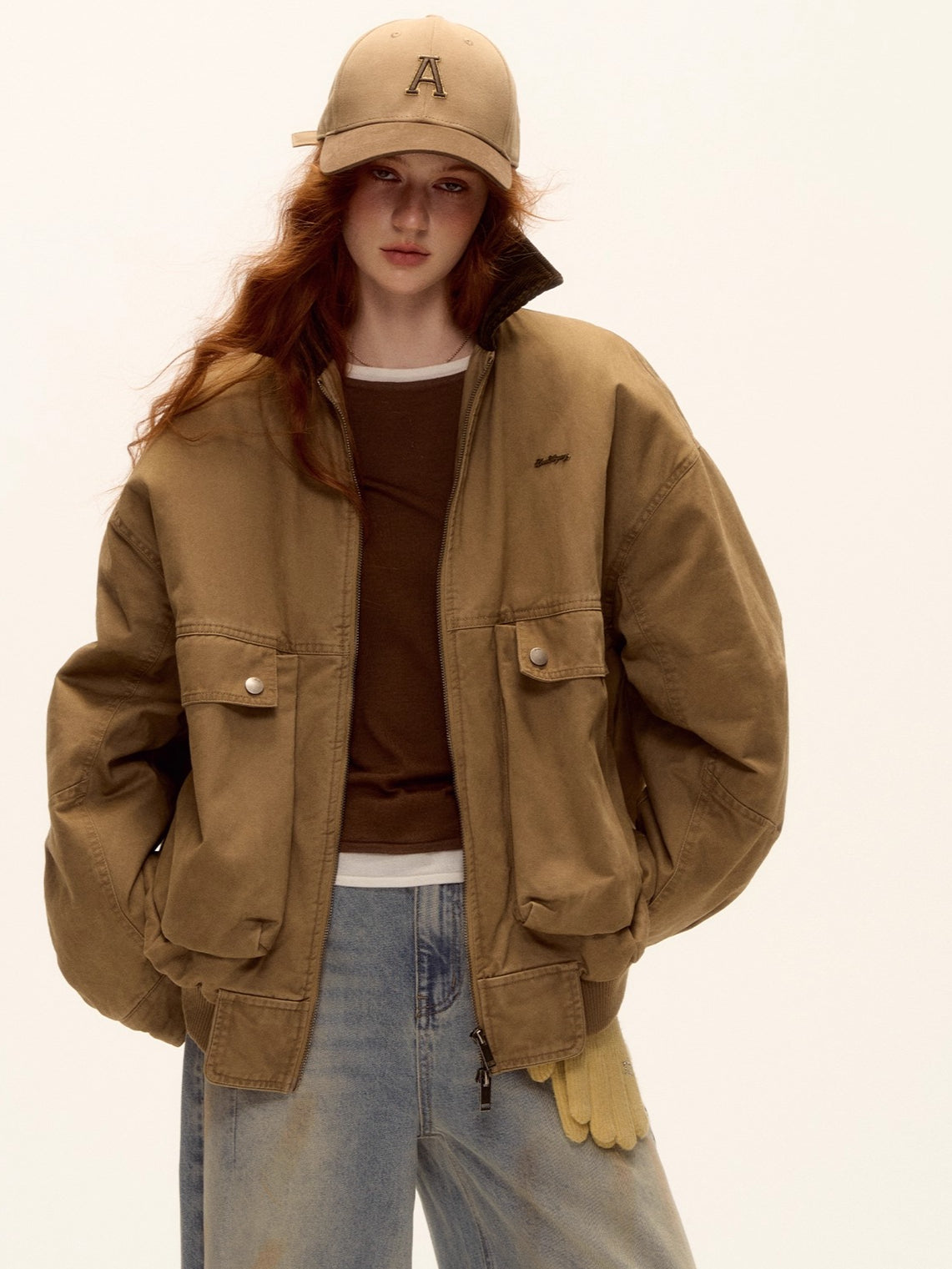 Asgony Retro Contrast Lettering Baseball Cap