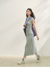 Printed Side Gathered Tie Dress - CHINASQUAD