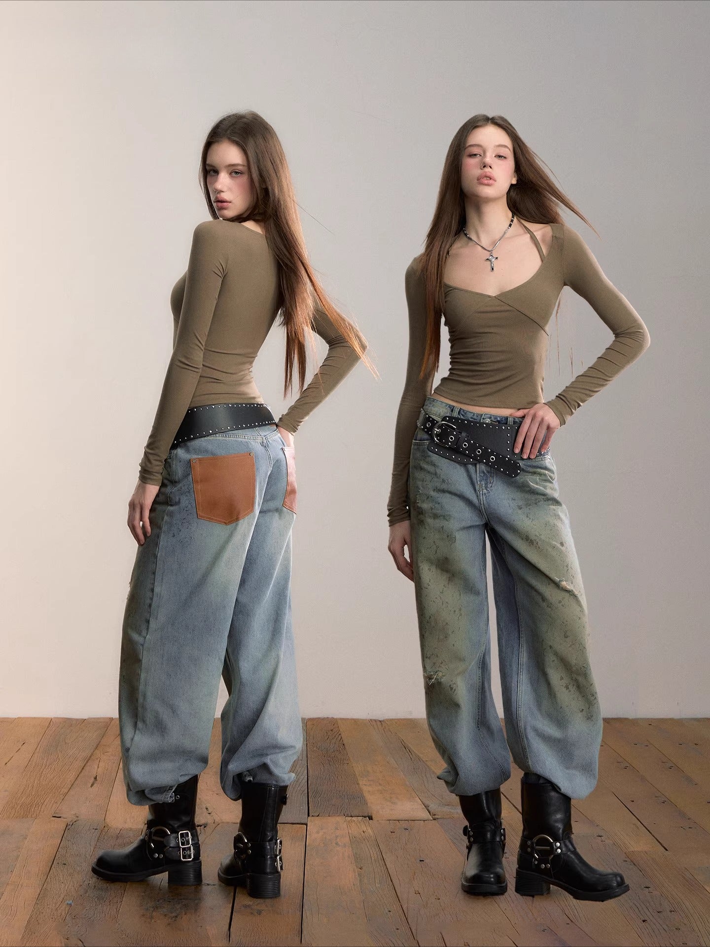 Halterneck Modal Long-Sleeve T-Shirt