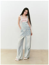 Washed Light Blue Denim Overalls - CHINASQUAD