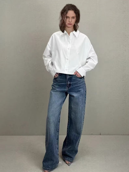 Washed Granite Straight-Leg Denim Jeans