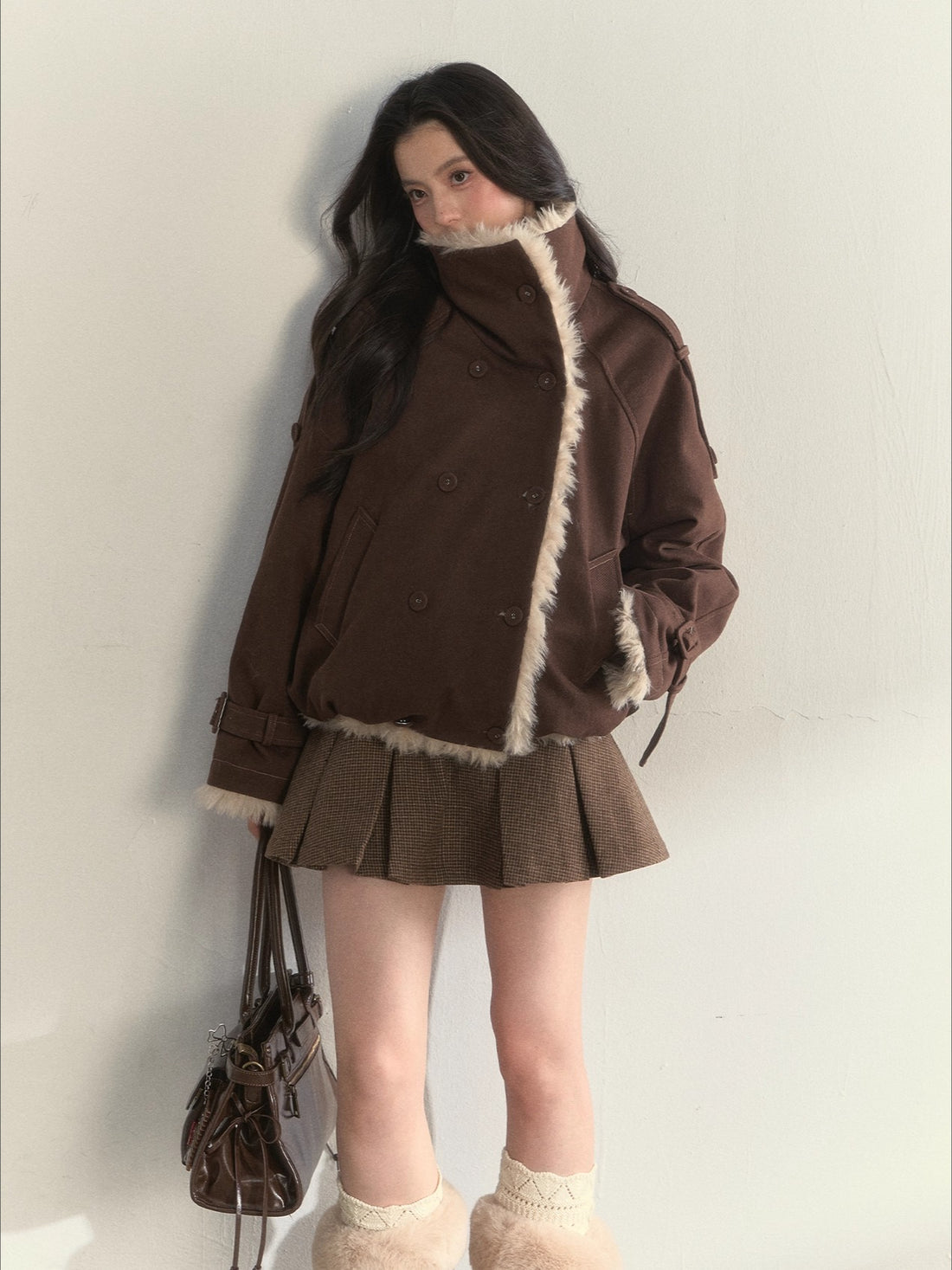 Reversible Fleece-Lined Cropped Jacket