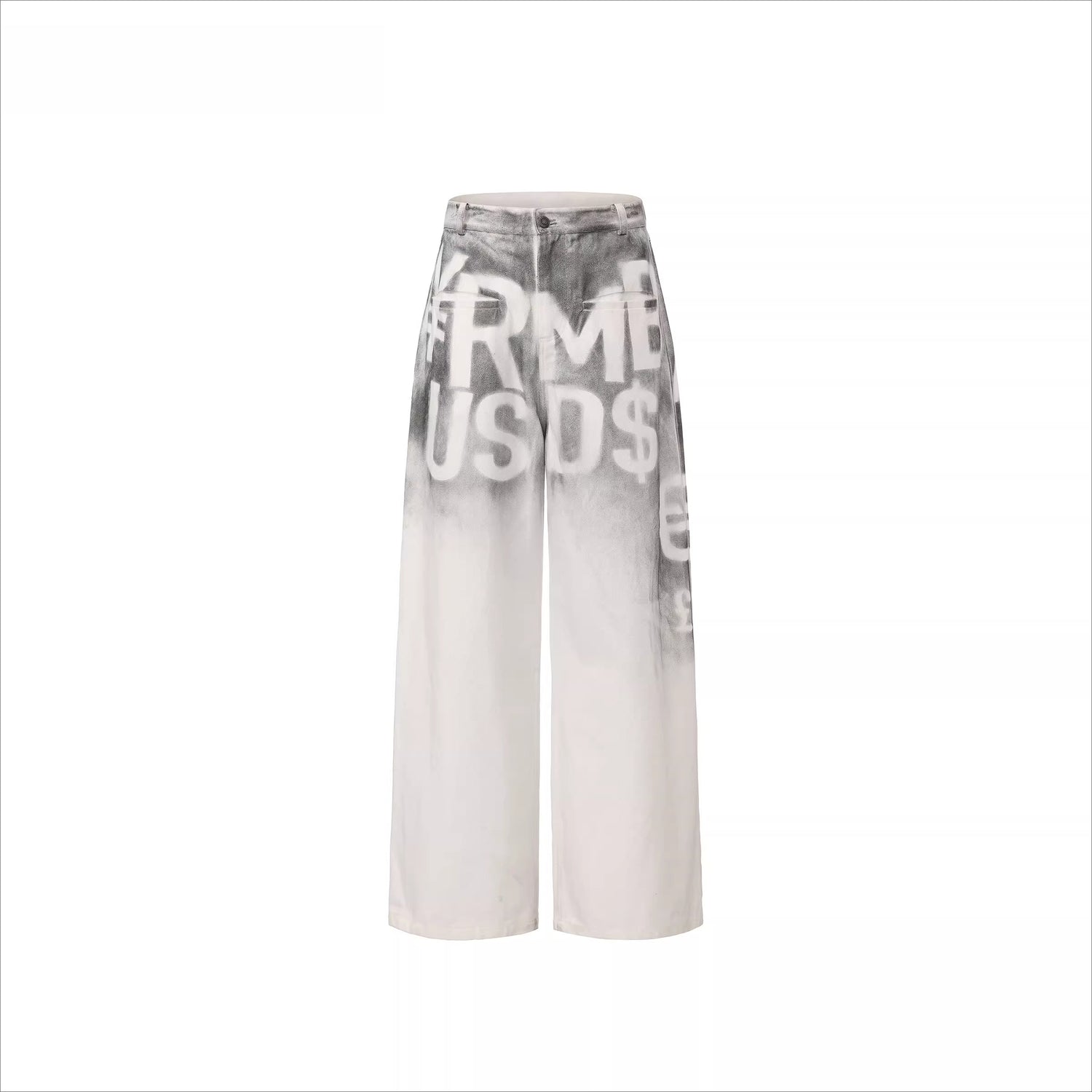 Hand-Spray Graphic Denim Jeans