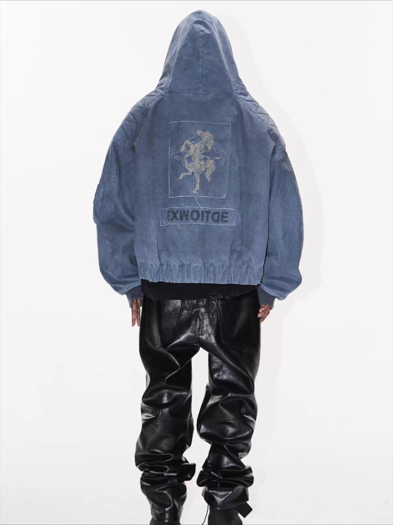 Washed Oversized Utility MA-1 Hooded Jacket