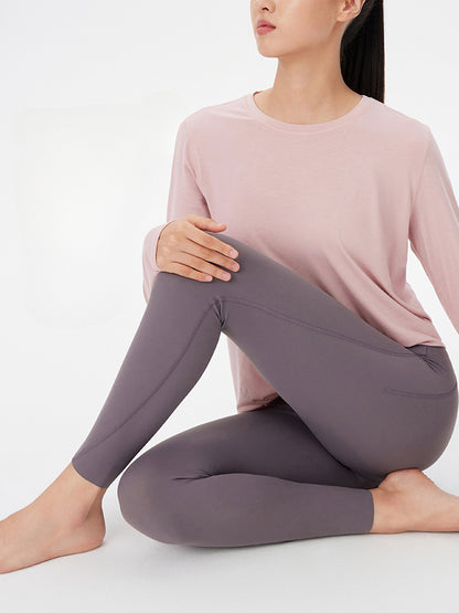 Round-neck Long-sleeve Pilates Training Top