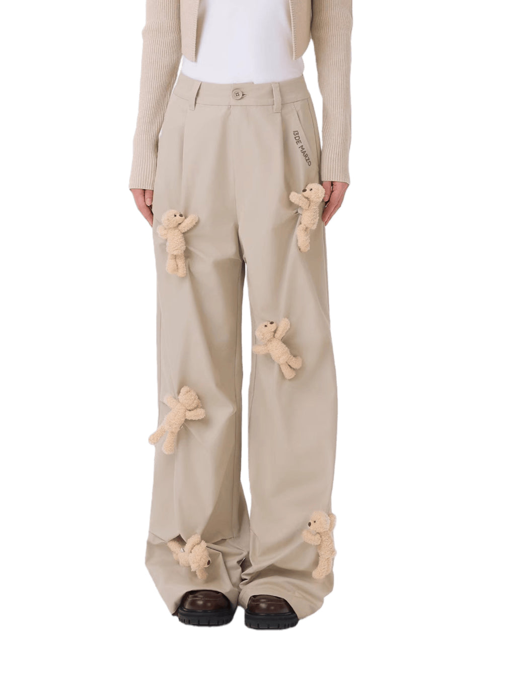 Multi-Doll Pleated Unisex Straight-Leg Pants