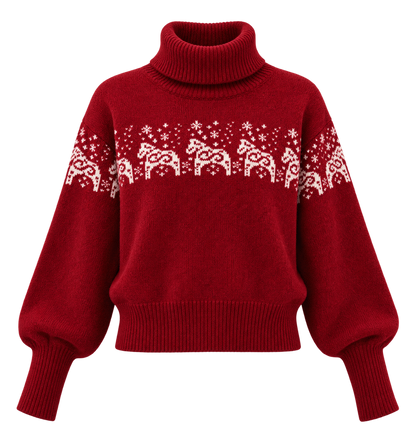 Áo len cổ lọ knit hai tông