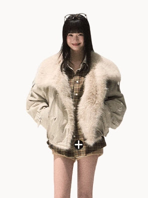 Fur-Collar Winter Parka Jacket