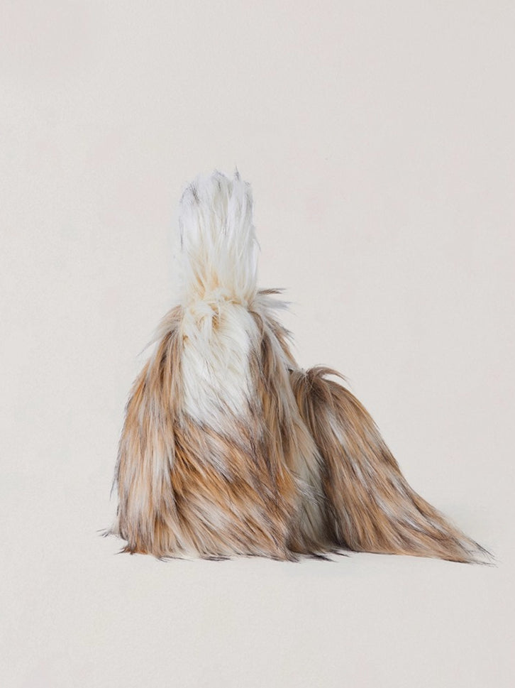 Cross Relic Faux Fur Stone Bag