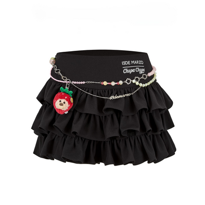 13DE MARZO Layered Tulle Ruffle Mini Skirt