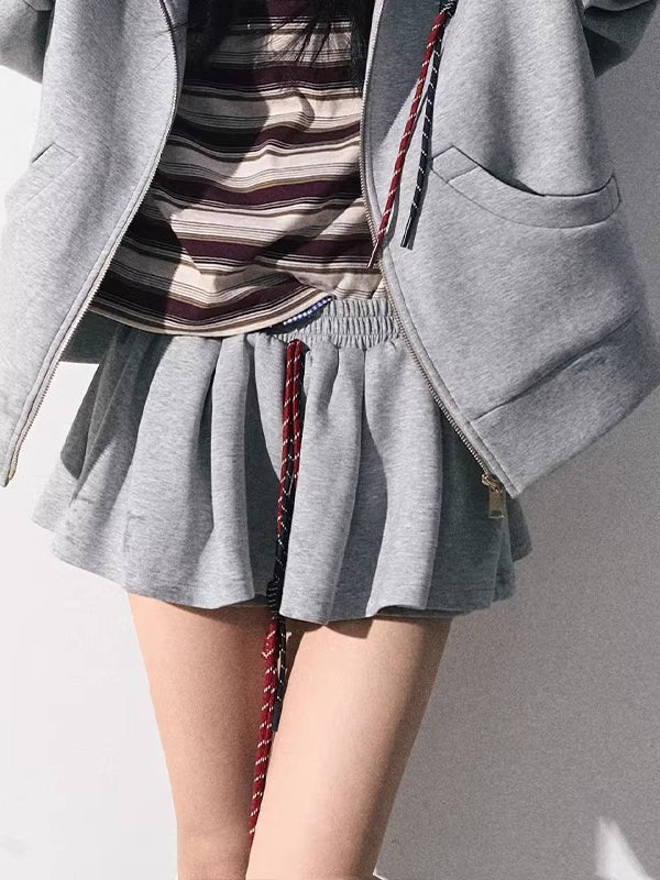Miu-Inspired Varsity Sweatshirt &amp; Skirt Set