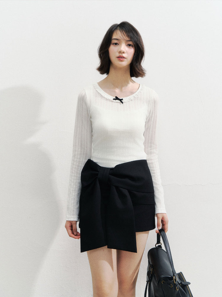 3D Bow Mini Skirt - CHINASQUAD