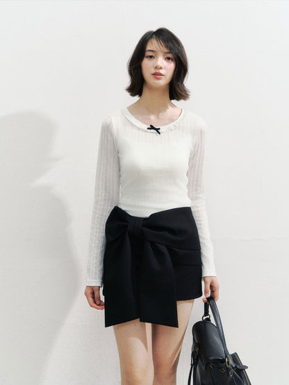 3D Bow Mini Skirt - CHINASQUAD