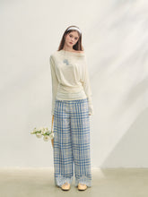 Lace Panel Checked Straight-Leg Pants - CHINASQUAD