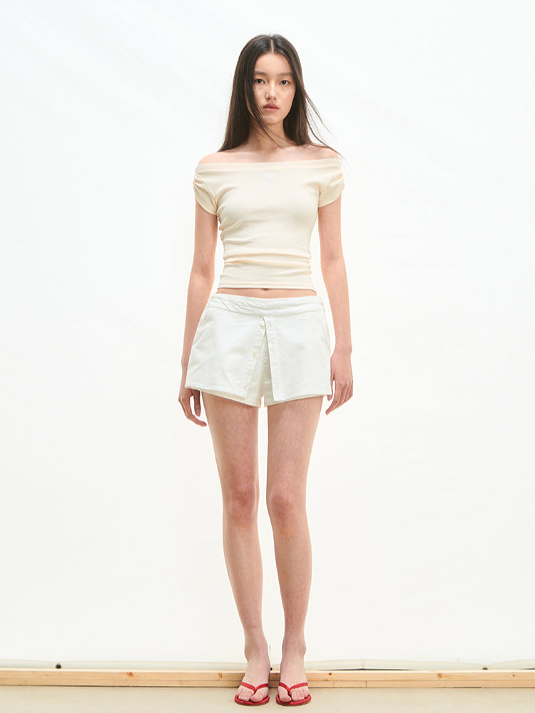 Fake Two-Piece A-Line Skirt