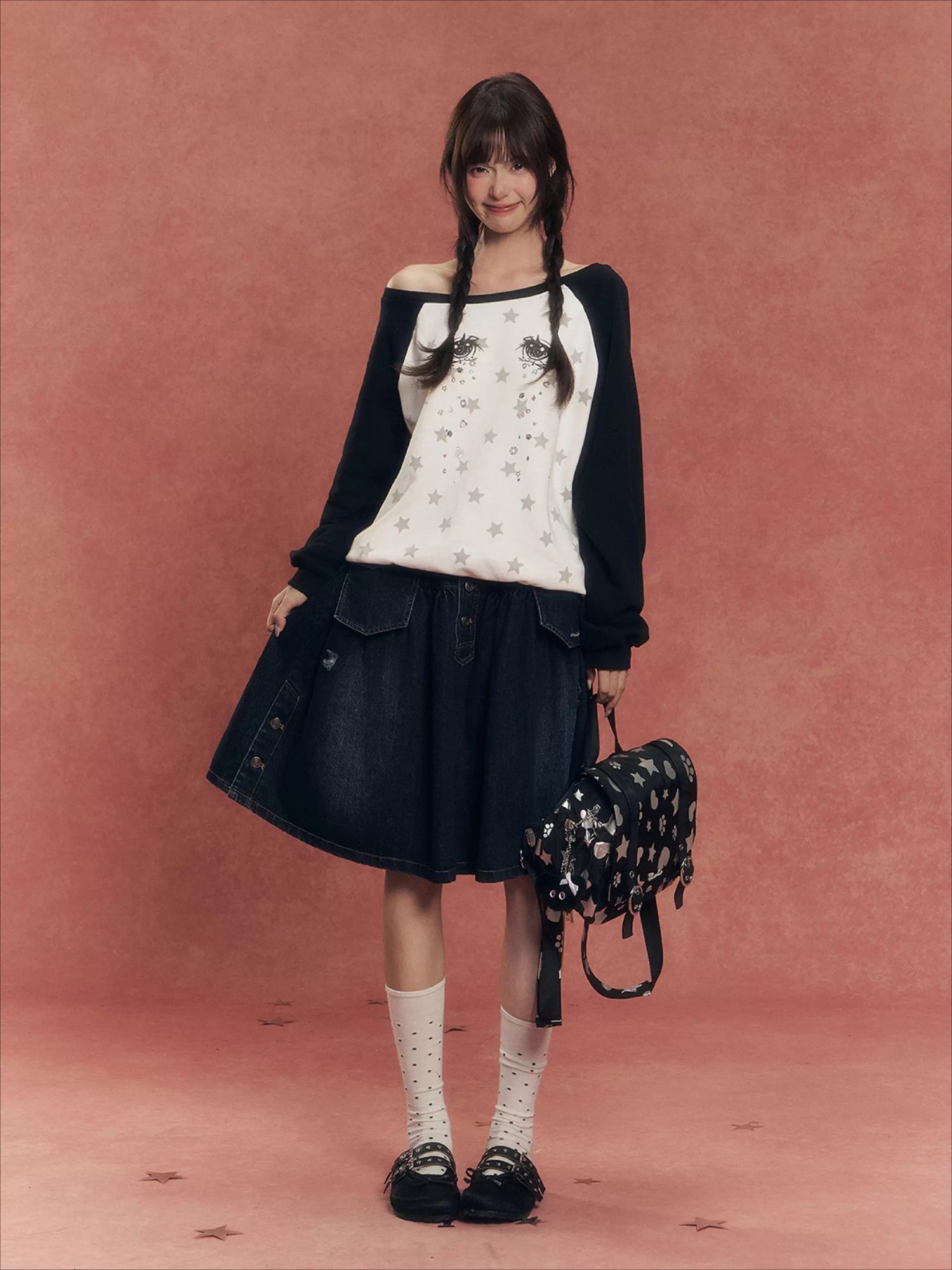 Silver-Stamped Matte Square Backpack