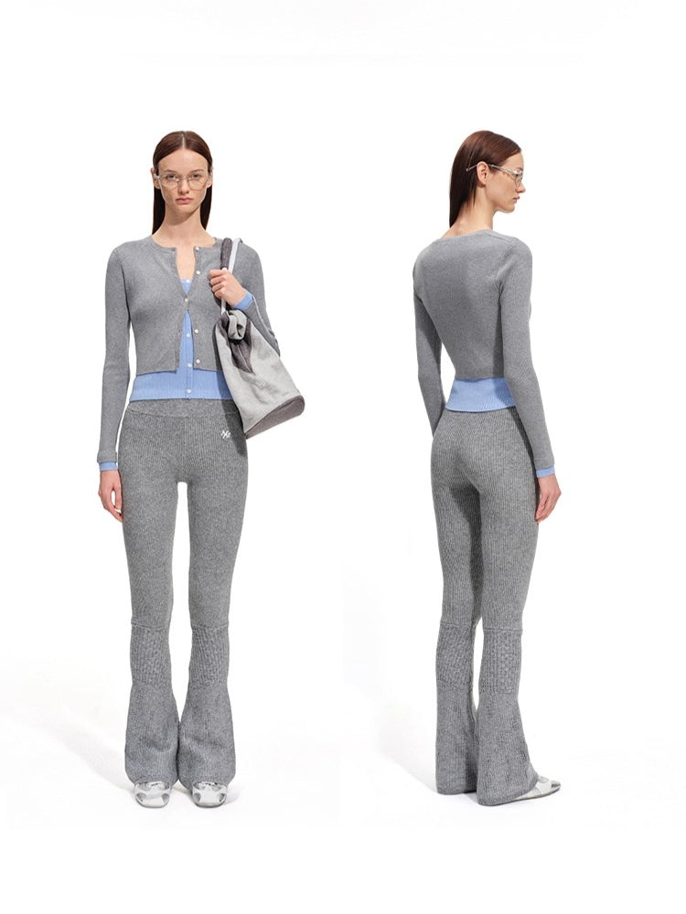 Lugano Wool Blend Contrast Layered Knit Cardigan