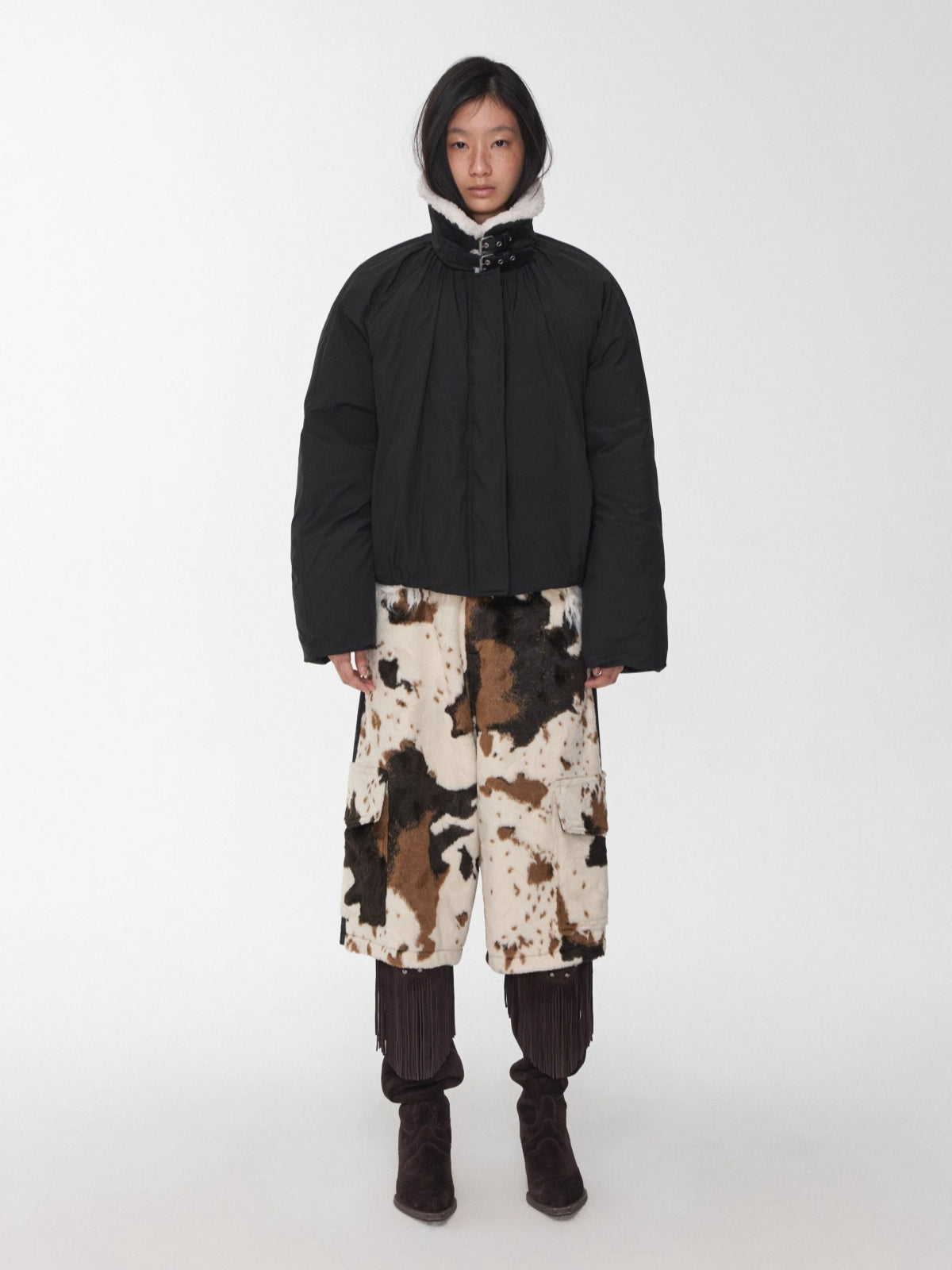 Patchwork Utility Culotte Shorts