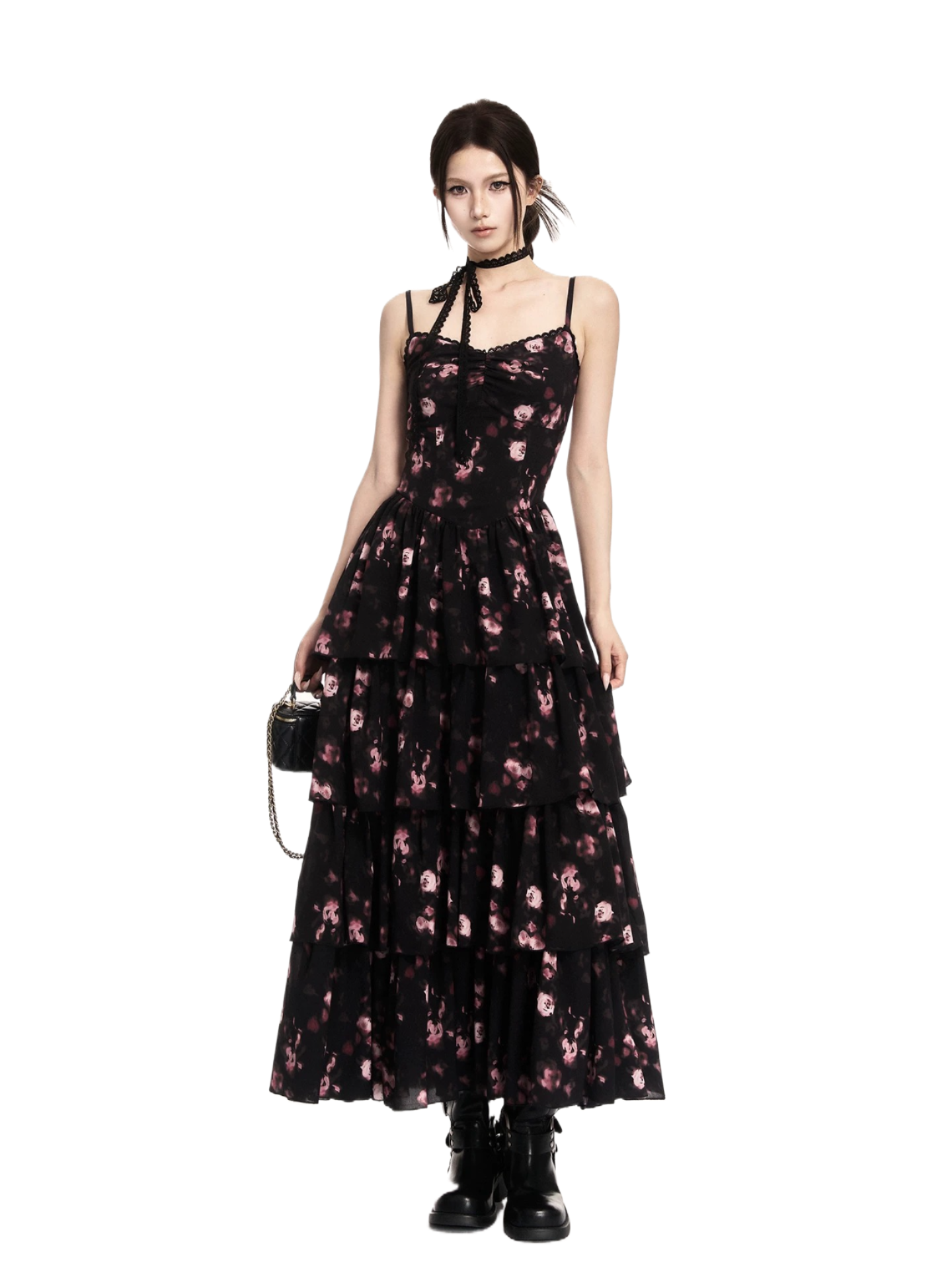 Romantic Floral Tiered Maxi Dress