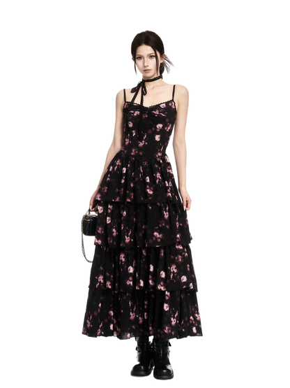 Romantic Floral Tiered Maxi Dress