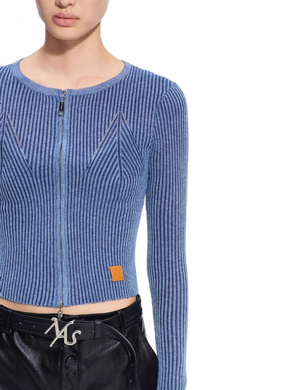 Batwing Knit Zip-Up Cardigan