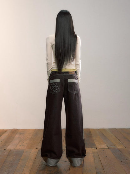 Contrast V-Neck Layered Knit Turtleneck