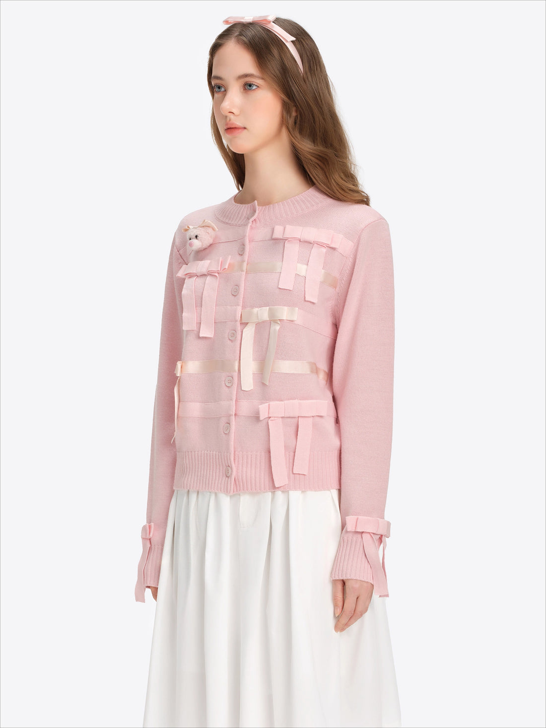 Bow Detail Knit Cardigan