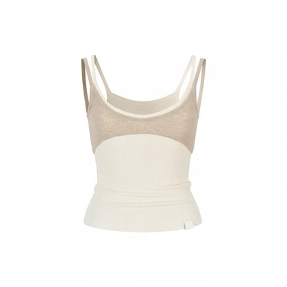 Colorblock Knit Camisole Vest