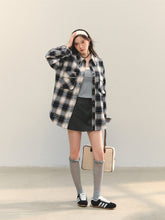 Pearl-Trimmed Polo-Neck Checkered Shirt - CHINASQUAD