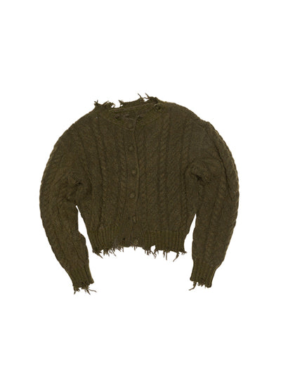 Army Green Cardigan / S