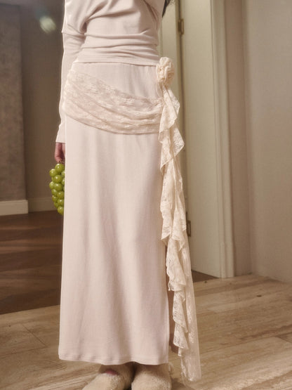 Breathe Lace Off-Shoulder Blouse &amp; Skirt Set