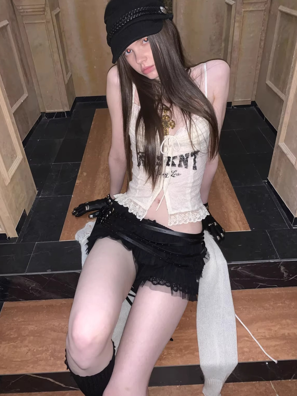 Lace Tiered Low-Rise Cake Shorts